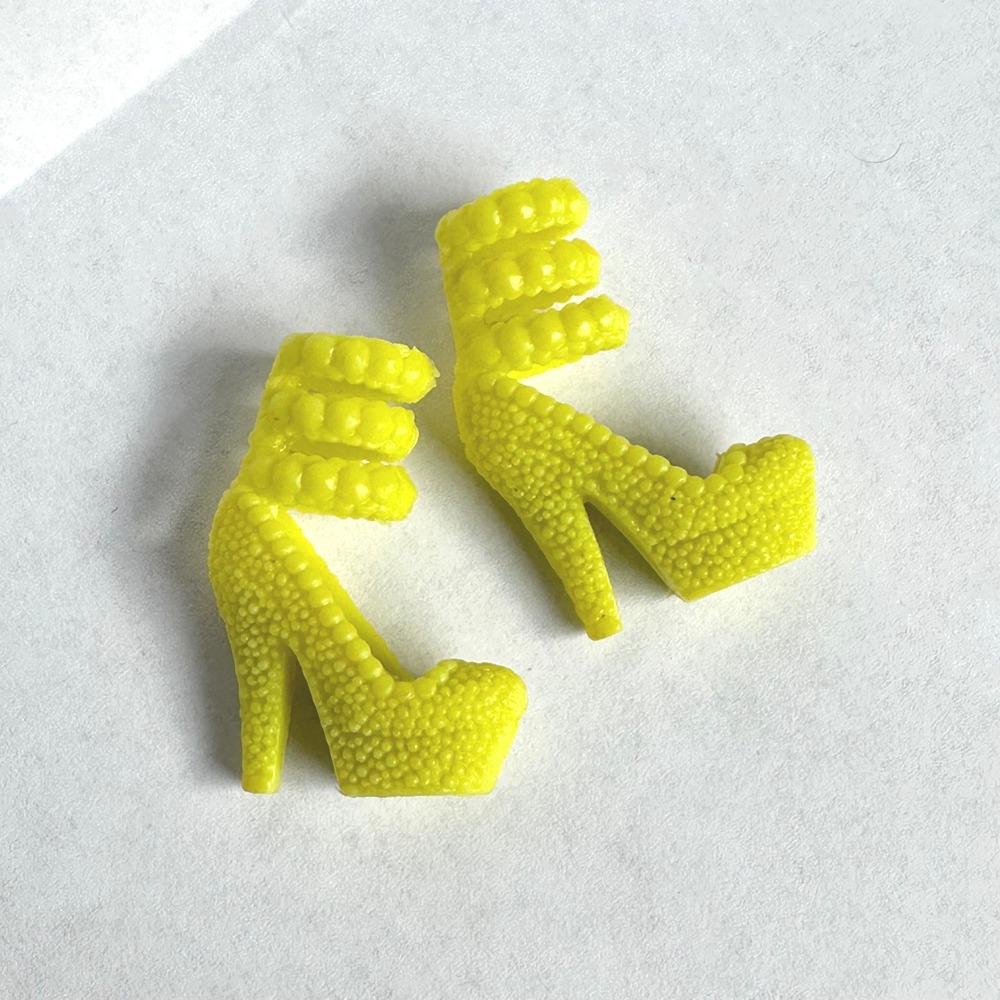 Barbie Doll Neon Yellow Platform High Heels Shoes